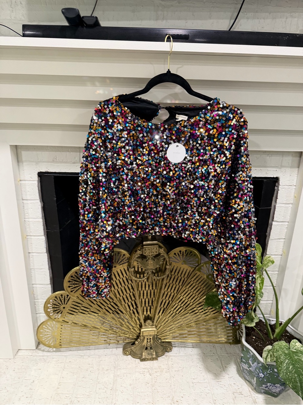 Sequin Crop Top - Multicolor Sparkle